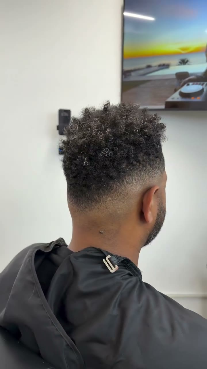 Close-up of fade blending at Phoenix Barber Studio