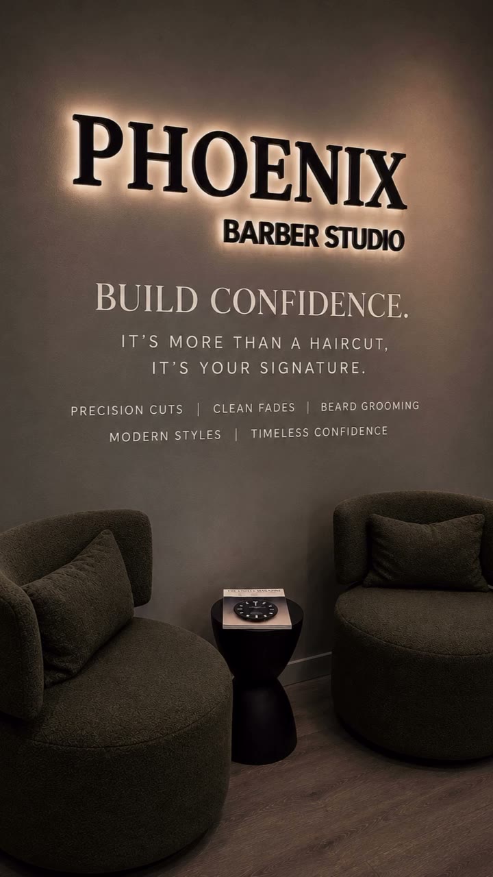Finished haircut showcased at Phoenix Barber Studio